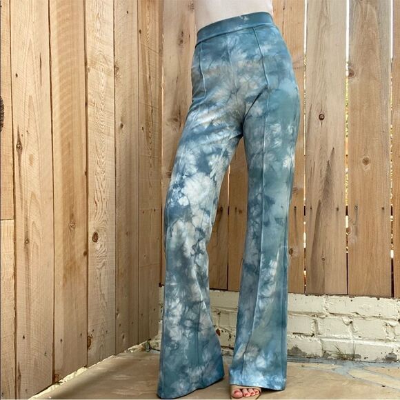 High waisted flare blue tie dyed pants - Picture 5 of 9